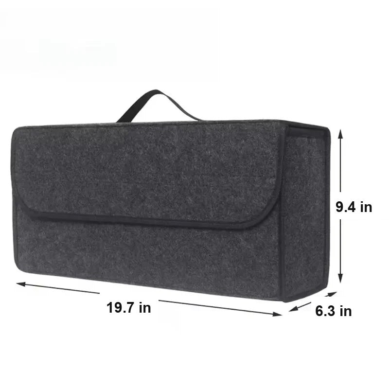 Felt car trunk organizer size: 19.7 x 9.4 x 6.3 inches