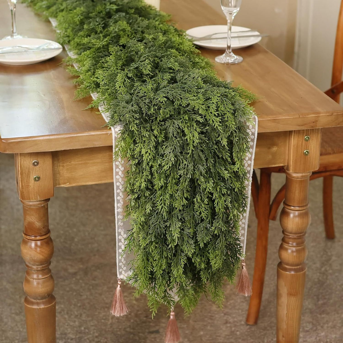 Instant Holiday Greenery: Thickened Artificial Cedar Rattan Garland product photo 1