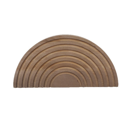 Single carved wooden arch wall pocket, front view