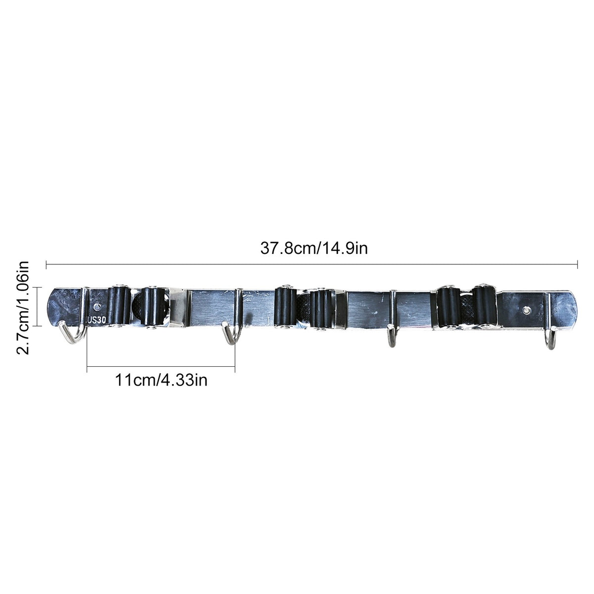 Stop the Broom Avalanche: Wall Mounted Broom & Mop Holder Rack, 3 Slots product photo 3
