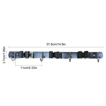 Stop the Broom Avalanche: Wall Mounted Broom & Mop Holder Rack, 3 Slots product photo 3