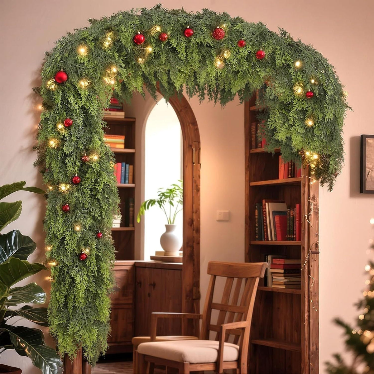 Instant Holiday Greenery: Thickened Artificial Cedar Rattan Garland product photo 2