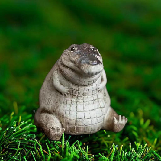 Chubby Crocodile Resin Figurine - Charm for Tables & Shelves product photo 1
