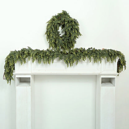 Instant Holiday Greenery: Thickened Artificial Cedar Rattan Garland product photo 4