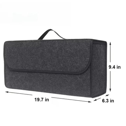 Felt car trunk organizer size: 19.7 x 9.4 x 6.3 inches